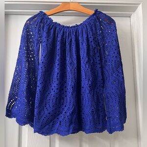 NWT Lilly Pulitzer Royal Blue Lace Le Marble Top Sz XS 
Preppy/ vacation/ work